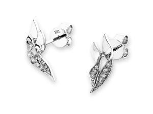 18K White Gold Feather Diamond Stud Earrings (0.20 cttw, G-H Color, SI1-SI2 Clarity) 18K White Gold Feather Diamond Stud Earrings (0.20 cttw, G-H Color, SI1-SI2 Clarity)