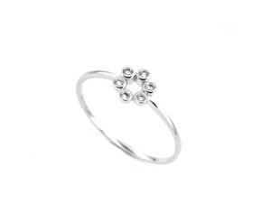 9K/375 White Gold Flower Diamond Ring (0.06 cttw , G-H Color, SI1-SI2 Clarity) 9K/375 White Gold Flower Diamond Ring (0.06 cttw , G-H Color, SI1-SI2 Clarity)