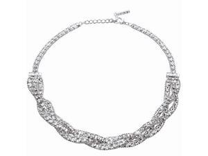 JA-ME Swarovski Crystals Design Beaded 16" Rhodium Plated Necklace JA-ME Swarovski Crystals Design Beaded 16" Rhodium Plated Necklace