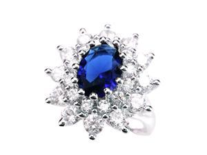 Created Blue Sapphire ( 9x11mm ) Free Size Ring Created Blue Sapphire ( 9x11mm ) Free Size Ring