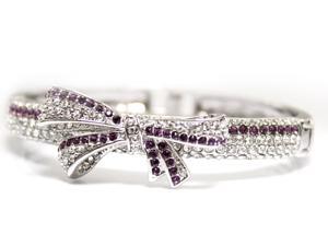 JA-ME Swarovski Crystals Ribbon Charm Bangle JA-ME Swarovski Crystals Ribbon Charm Bangle