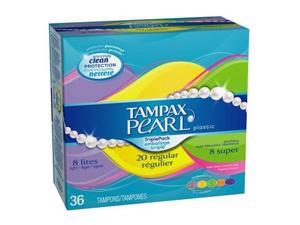 Tampax Pearl Plastic Triple Pack, Light/Regular/Super Absorbency, Fresh Scent Tampons, 36-Count (Pack of 2) Tampax Pearl Plastic Triple Pack, Light/Regular/Super Absorbency, Fresh Scent Tampons, 36-Count (Pack of 2)