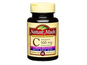 Nature Made Time-Release Vitamin C with Rose Hips, 500 mg (60 Tablets) Nature Made Time-Release Vitamin C with Rose Hips, 500 mg (60 Tablets)