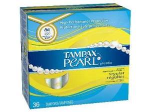 Tampax Pearl Plastic, Regular Absorbency, Unscented Tampons, 36 Count Tampax Pearl Plastic, Regular Absorbency, Unscented Tampons, 36 Count