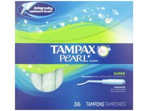 Tampax Pearl Plastic Unscented Tampons, Super Absorbency, 36 Count (pack Of 2) Tampax Pearl Plastic Unscented Tampons, Super Absorbency, 36 Count (pack Of 2)