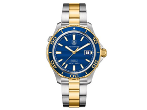 Tag Heuer Aquaracer Blue Dial Yellow Gold Plated & Steel Watch WAK2120.BB0835 Tag Heuer Aquaracer Blue Dial Yellow Gold Plated & Steel Watch WAK2120.BB0835