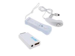 IMAGE Wii to HDMI 720p 1080p Upscaling Converter + Built-in Motion Plus Remote + Nunchuck Controller For Wii - White IMAGE Wii to HDMI 720p 1080p Upscaling Converter + Built-in Motion Plus Remote + Nunchuck Controller For Wii - White