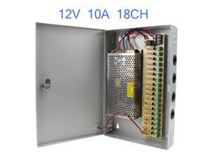 18 Channel CH CCTV Security Camera Power Supply Box 12 V 10A DC - Support Up to 18 Cameras 18 Channel CH CCTV Security Camera Power Supply Box 12 V 10A DC - Support Up to 18 Cameras
