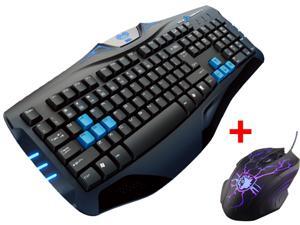 LED Illuminated Ergonomic USB Wired Blue Backlit Gaming Keyboard w/ 3500DPI Adjustable 4-Level DPI LED Gaming Game Mouse USB Mice for Desktop PC, Computer, Laptop, Notebook LED Illuminated Ergonomic USB Wired Blue Backlit Gaming Keyboard w/ 3500DPI Adjustable 4-Level DPI LED Gaming Game Mouse USB Mice for Desktop PC, Computer, Laptop, Notebook