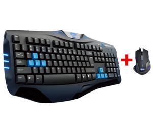 AGPtek LED Illuminated Ergonomic USB Wired Blue Backlit Gaming Keyboard with 2500DPI Blue LED Optical USB Wired Gaming Mouse for Desktop PC, Computer, Laptop, Notebook AGPtek LED Illuminated Ergonomic USB Wired Blue Backlit Gaming Keyboard with 2500DPI Blue LED Optical USB Wired Gaming Mouse for Desktop PC, Computer, Laptop, Notebook