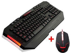 LED Illuminated Backlight Switchable USB Wired Gaming Keyboard w/ USB Adjustable 4000DPI 4-Color LED 3 Professional Gaming Optical Mouse Mice for Desktop PC, Computer, Laptop, Notebook LED Illuminated Backlight Switchable USB Wired Gaming Keyboard w/ USB Adjustable 4000DPI 4-Color LED 3 Professional Gaming Optical Mouse Mice for Desktop PC, Computer, Laptop, Notebook