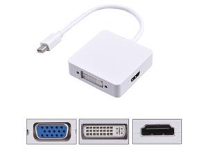 3 in 1 Cable Mini Display Port Thunderbolt to DVI VGA HDMI Mac Adapter_White 3 in 1 Cable Mini Display Port Thunderbolt to DVI VGA HDMI Mac Adapter_White