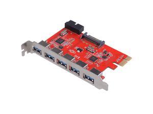 USB 3.0 PCI-e Express Card with 5 USB 3.0 Ports and SATA 15Pin Power Connector for Desktops PCI Express Expansion Card Adapter USB 3.0 PCI-e Express Card with 5 USB 3.0 Ports and SATA 15Pin Power Connector for Desktops PCI Express Expansion Card Adapter