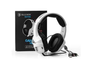 SADES SA-738 Stereo Gaming Headsets - USB 3.5mm LED with Mic for PC/MAC - Blue LED Light - with Sades Retail Gift Box SADES SA-738 Stereo Gaming Headsets - USB 3.5mm LED with Mic for PC/MAC - Blue LED Light - with Sades Retail Gift Box