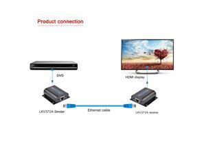 196ft 60m LKV372A HDMI Network Extender Over Single Cable with IR Cat5e/6 Ethernet Cable 196ft 60m LKV372A HDMI Network Extender Over Single Cable with IR Cat5e/6 Ethernet Cable
