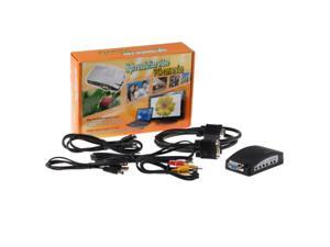 VGA to AV TV RCA S-Video Converter Box Adapter with 3.5MM Audio Cable to RCA For PC MAC Black VGA to AV TV RCA S-Video Converter Box Adapter with 3.5MM Audio Cable to RCA For PC MAC Black