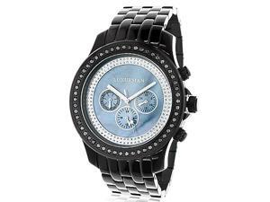 Luxurman Mens Black Diamond Watch 2.25ct Blue MOP Luxurman Mens Black Diamond Watch 2.25ct Blue MOP