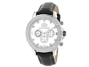 Luxurman Mens Diamond Watch 0.2ct Swiss Quartz Liberty w Leather Band and White MOP Dial Luxurman Mens Diamond Watch 0.2ct Swiss Quartz Liberty w Leather Band and White MOP Dial