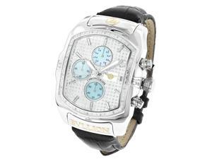 Large Bubble Watches: Luxurman Bullion Diamond Watch For Men w Chronograph and Leather Band 0.18ct Large Bubble Watches: Luxurman Bullion Diamond Watch For Men w Chronograph and Leather Band 0.18ct