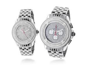 His and Hers Watches: Centorum Matching Diamond Watch Set 1.05ct His and Hers Watches: Centorum Matching Diamond Watch Set 1.05ct
