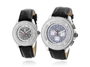 His and Hers Watches: Diamond Centorum Matching Watch Set 1.05 His and Hers Watches: Diamond Centorum Matching Watch Set 1.05