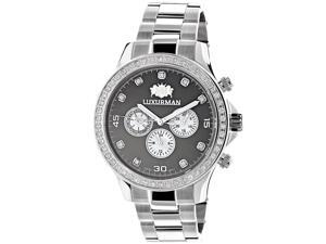 Genuine Diamond Watches For Men: 2ct LUXURMAN Liberty Watch Swiss Quartz w Stainless Steel Band Genuine Diamond Watches For Men: 2ct LUXURMAN Liberty Watch Swiss Quartz w Stainless Steel Band