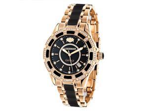 Diamond Mens & Womens Black Ceramic Watches Rose Gold Pltd Luxurman Galaxy Swiss Mvt Watch Diamond Mens & Womens Black Ceramic Watches Rose Gold Pltd Luxurman Galaxy Swiss Mvt Watch