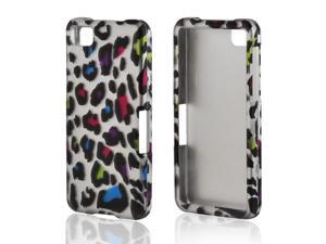Rainbow Leopard On Silver Rubberized Hard Plastic Case Snap On Cover For Blackberry Z10 Rainbow Leopard On Silver Rubberized Hard Plastic Case Snap On Cover For Blackberry Z10