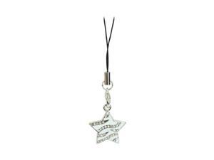 Cubic Stone Zebra Star Charm W/ Strap - White Cubic Stone Zebra Star Charm W/ Strap - White