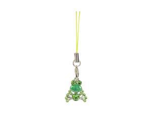 Cubic Stone Frog Charm W/ Strap - Green Cubic Stone Frog Charm W/ Strap - Green