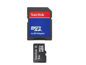 Sandisk 8gb Micro SDHC Memory Card W/ SD Card Adapter Sandisk 8gb Micro SDHC Memory Card W/ SD Card Adapter