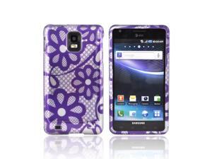 Slim & Protective Hard Case for Samsung Infuse i997 - Purple Flowers on Silver Slim & Protective Hard Case for Samsung Infuse i997 - Purple Flowers on Silver