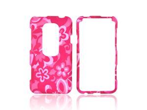 Pink Flowers Rubberized Hard Plastic Snap On Case Cover For HTC EVO 3D Pink Flowers Rubberized Hard Plastic Snap On Case Cover For HTC EVO 3D