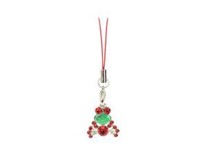 Cubic Stone Frog Charm W/ Strap - Red Cubic Stone Frog Charm W/ Strap - Red