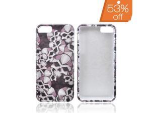 Slim & Protective Hard Case for Apple iPhone 5 / 5S - Silver Skulls on Black Slim & Protective Hard Case for Apple iPhone 5 / 5S - Silver Skulls on Black