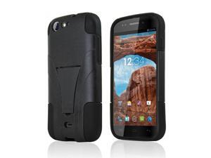 Black Hard Case w/ Kickstand on Black Silicone Skin for Blu Life One Black Hard Case w/ Kickstand on Black Silicone Skin for Blu Life One