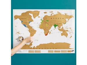 Travel Scratch World Map (34x20 inch) - Track Places Where You've Been To! Travel Scratch World Map (34x20 inch) - Track Places Where You've Been To!