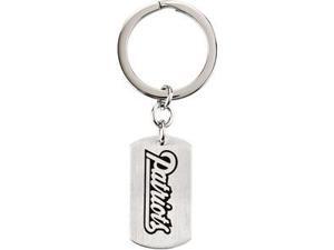 New England Patriots Team Name Logo Keychain in Stainless Steel New England Patriots Team Name Logo Keychain in Stainless Steel