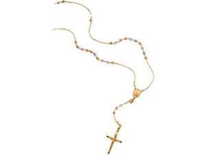 Tricolor Rosary Necklace in 14k Yellow Gold Tricolor Rosary Necklace in 14k Yellow Gold
