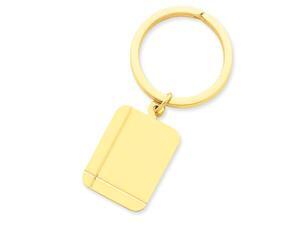 Rectangle Disc Key Ring in 14k Yellow Gold Rectangle Disc Key Ring in 14k Yellow Gold