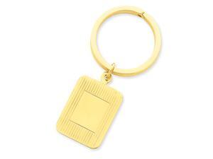 Rectangle Disc Key Ring in 14k Yellow Gold Rectangle Disc Key Ring in 14k Yellow Gold