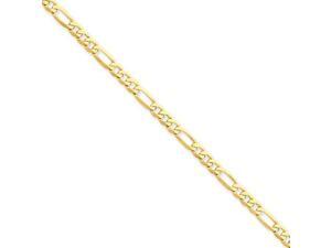 14k Yellow Gold 8 inch 4.00 mm Flat Figaro Chain Bracelet 14k Yellow Gold 8 inch 4.00 mm Flat Figaro Chain Bracelet