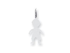 Engraveable Boy Disc Charm in Sterling Silver Engraveable Boy Disc Charm in Sterling Silver