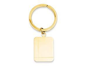 Rectangle Disc Key Ring in 14k Yellow Gold Rectangle Disc Key Ring in 14k Yellow Gold