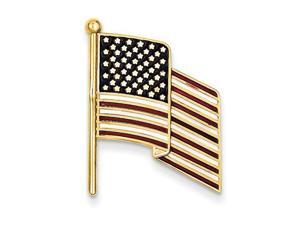 Enameled Flag Pin Charm in 14k Yellow Gold Enameled Flag Pin Charm in 14k Yellow Gold