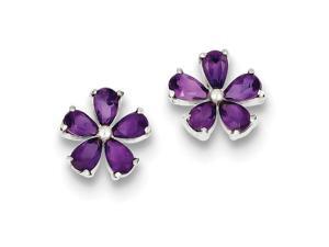 Amethyst Floral Earrings in Sterling Silver Amethyst Floral Earrings in Sterling Silver
