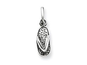 Antiqued Flip Flop Charm in Sterling Silver Antiqued Flip Flop Charm in Sterling Silver