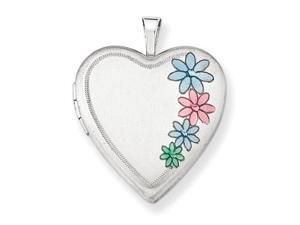 Floral Heart Locket in Sterling Silver Floral Heart Locket in Sterling Silver