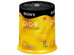 Sony 100DMR47SP 16x DVD-R 4.7GB Recordable DVD Media - 100 Pack Spindle Sony 100DMR47SP 16x DVD-R 4.7GB Recordable DVD Media - 100 Pack Spindle