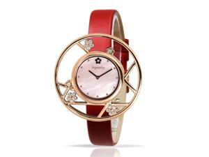 Ingenuity Women's NCT0006-1s Rose Gold Watch with Interchangeable Red Leather Straps - Plum Blossom Ingenuity Women's NCT0006-1s Rose Gold Watch with Interchangeable Red Leather Straps - Plum Blossom